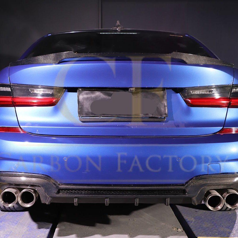 CF Style Carbon Fibre Rear Diffuser for BMW 3 Series G20 G21 Pre-LCI M Sport 19-22