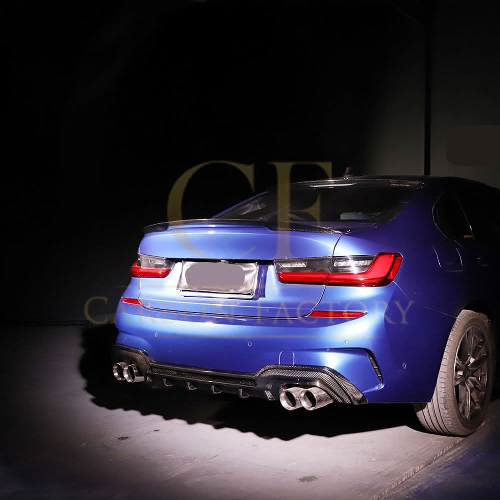 CF Style Carbon Fibre Rear Diffuser for BMW 3 Series G20 G21 Pre-LCI M Sport 19-22