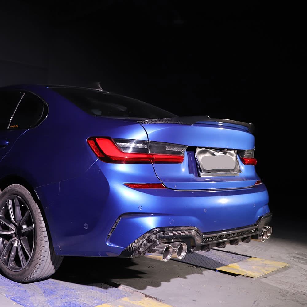 CF Style Carbon Fibre Rear Diffuser for BMW 3 Series G20 G21 Pre-LCI M Sport 19-22