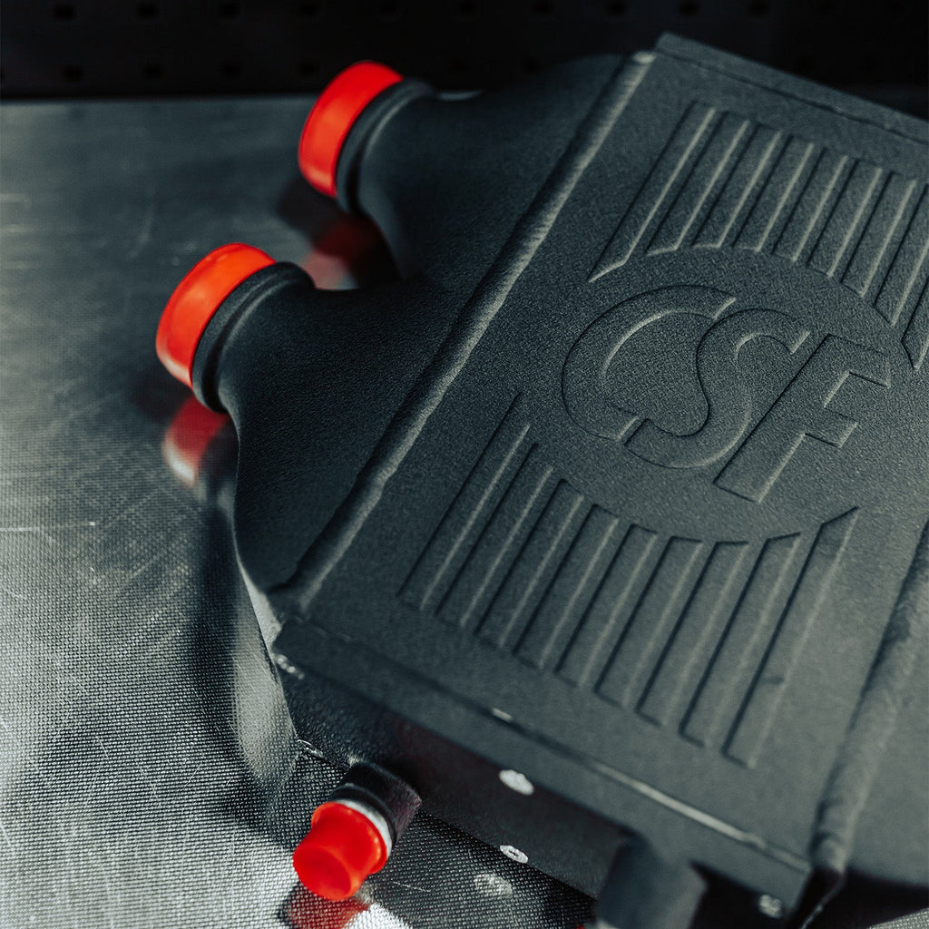 CSF BMW M3/M4/M2 Competition Race Top Mount Charge Cooler In Crinkle Black Finish (F80/F82/F83/F87)