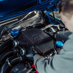 CSF BMW M3/M4/M2 Competition Race Top Mount Charge Cooler In Crinkle Black Finish (F80/F82/F83/F87)