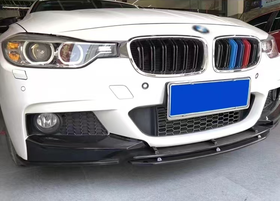 3D Style Gloss Black Front Splitter for BMW F30 F31 3 Series M Sport 12-19