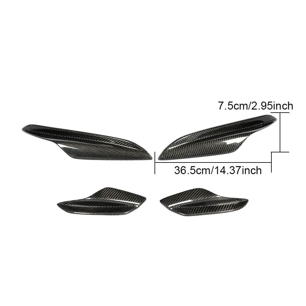 Carbon Fibre Front Bumper Canards 4 Pcs for BMW E90 E92 E93 M3 07-13