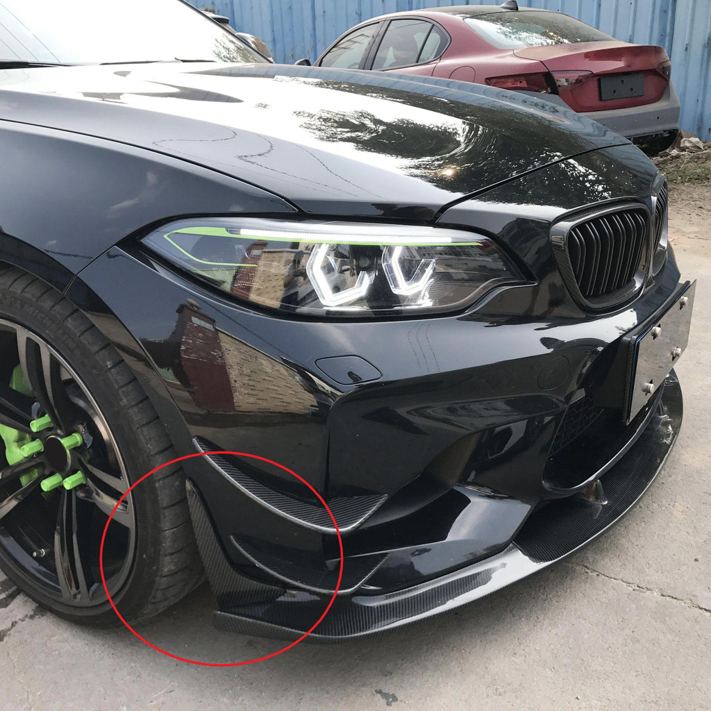 Carbon Fibre Front Bumper Trims for BMW F87 M2 16-21