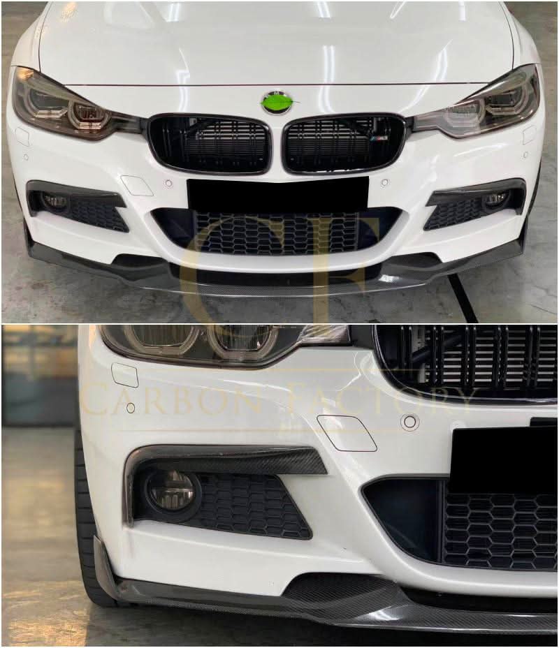 Carbon Fibre Front Bumper Upper Trims for BMW 3 Series F30 2012-2019