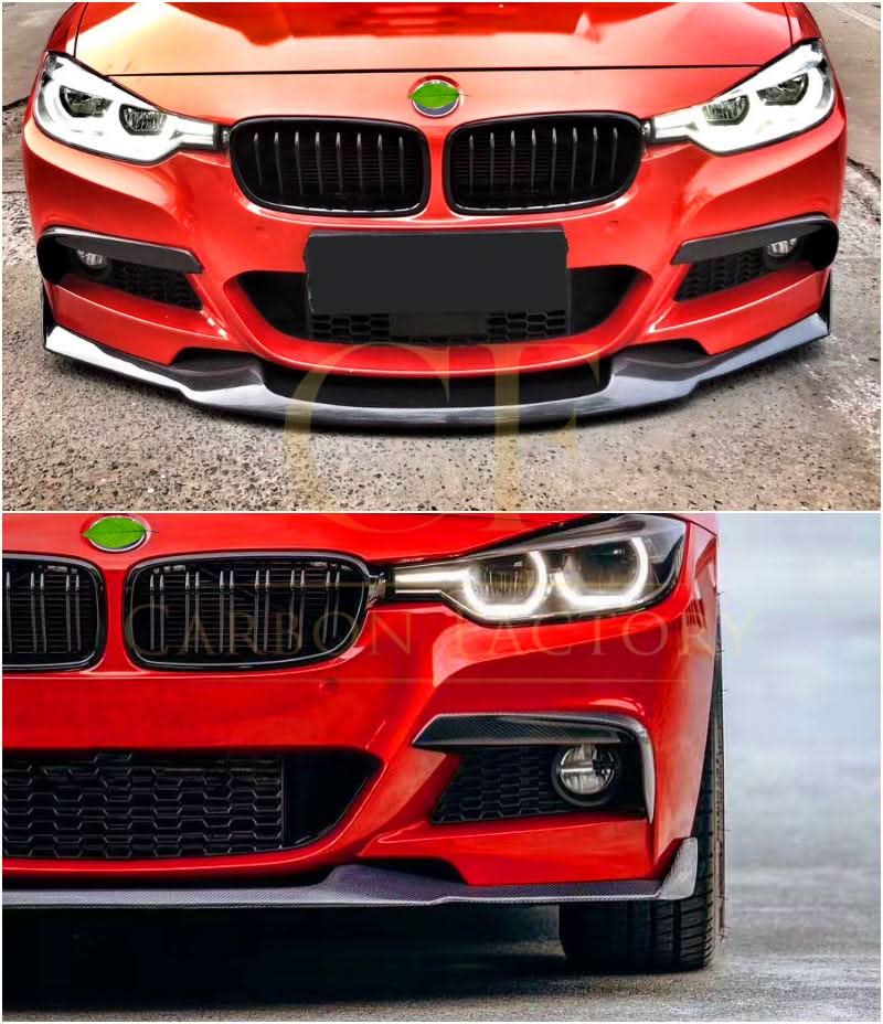 Carbon Fibre Front Bumper Upper Trims for BMW 3 Series F30 2012-2019