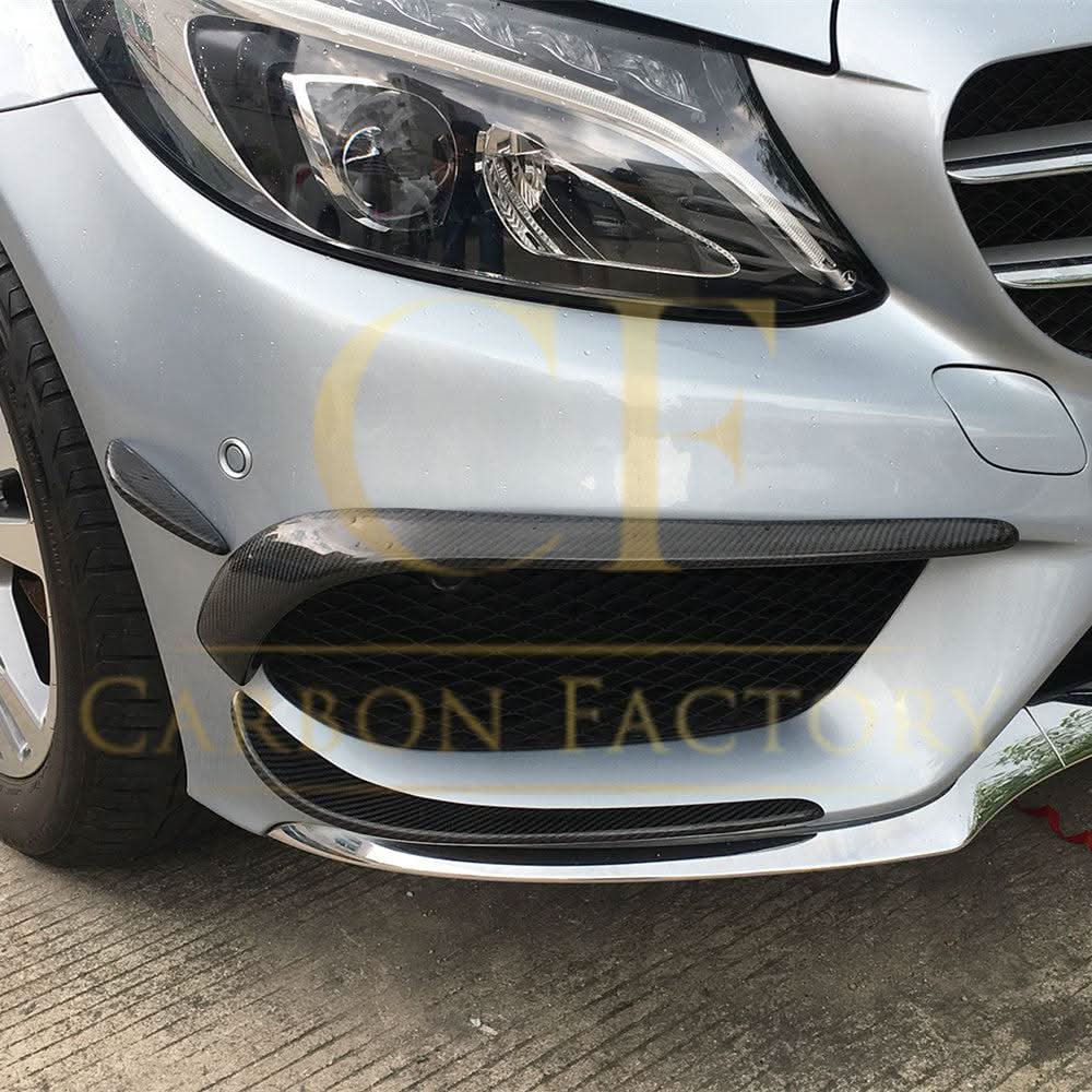 Carbon Fibre Front Canards Sets for Mercedes W205 C Class AMG 15-18