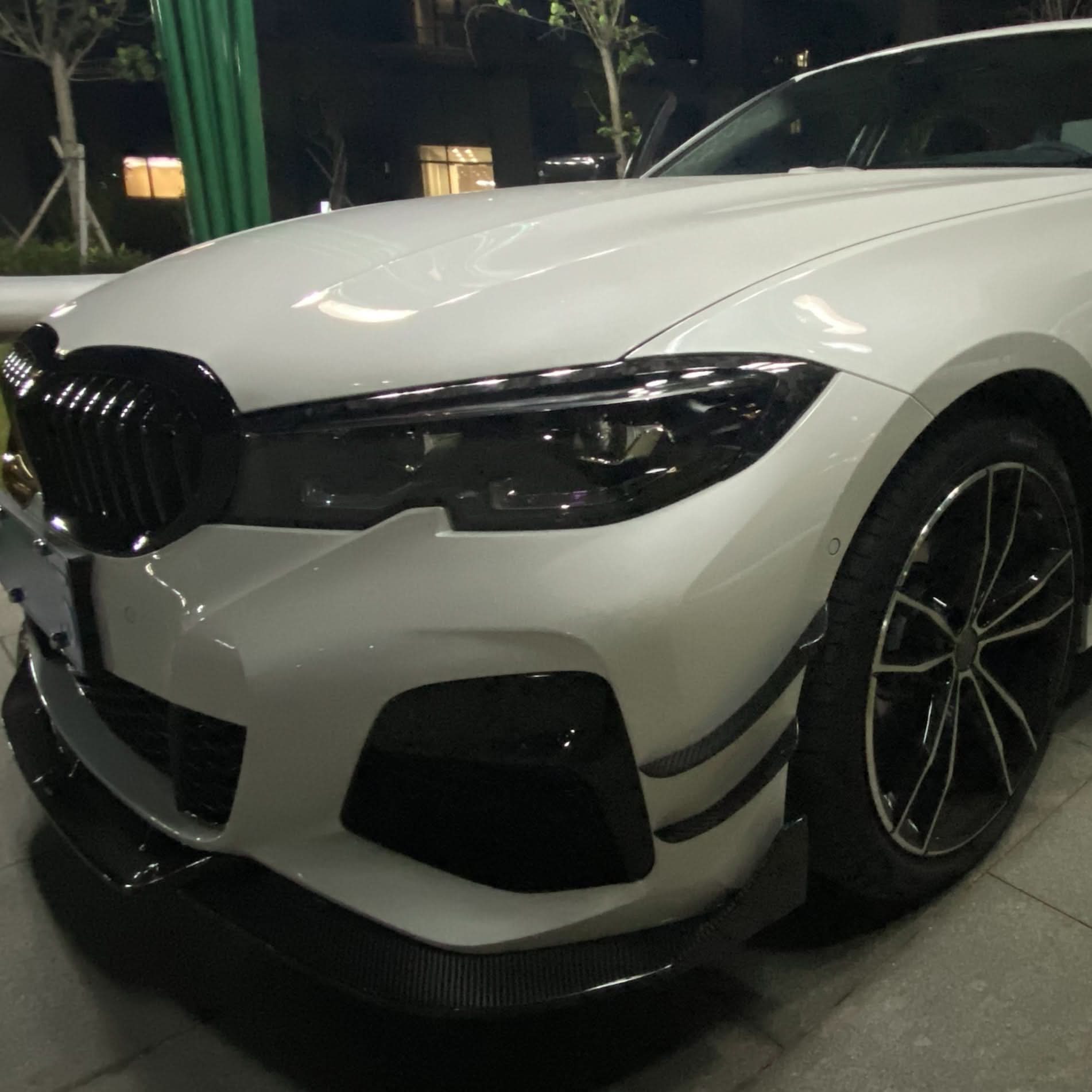 Carbon Fibre Front Headlight Trims for BMW G20 G21 3 Series M Sport 19-25