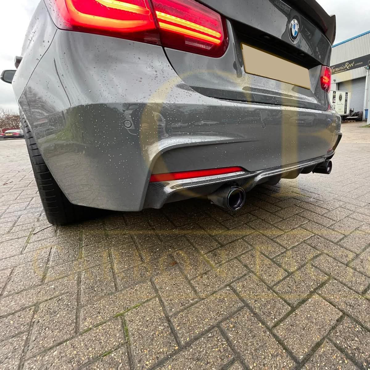 Carbon Fibre Rear Diffuser Dual Exhaust for BMW F30 F31 3 Series 12-19