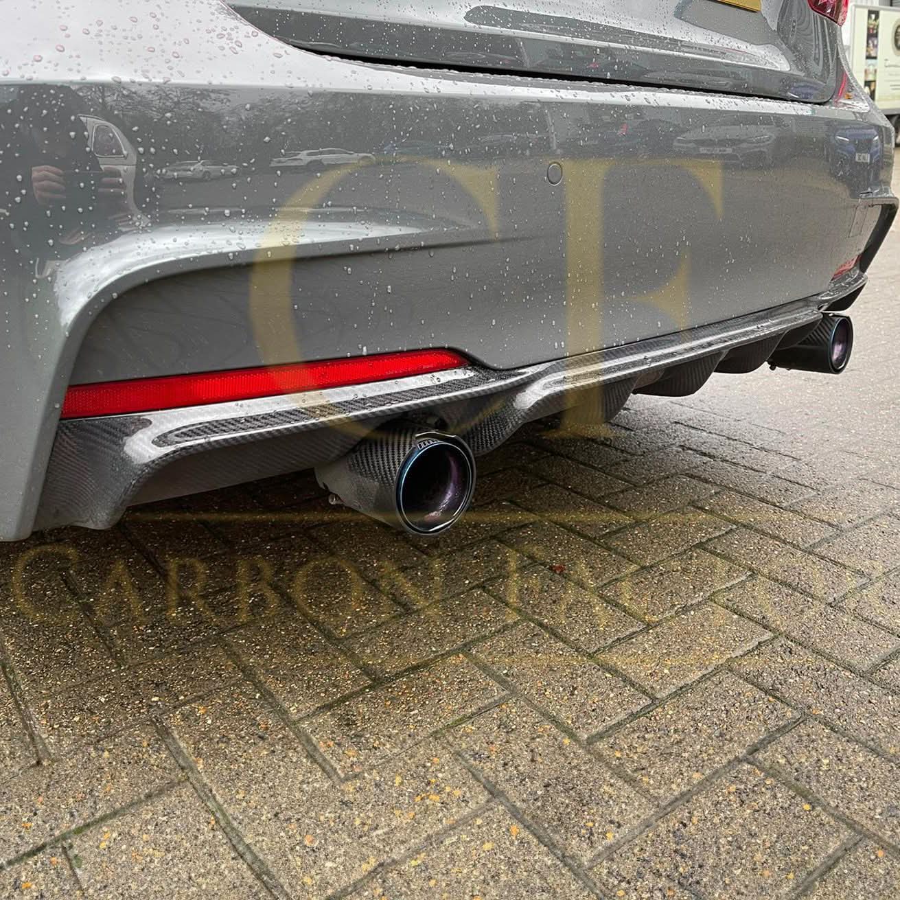 Carbon Fibre Rear Diffuser Dual Exhaust for BMW F30 F31 3 Series 12-19