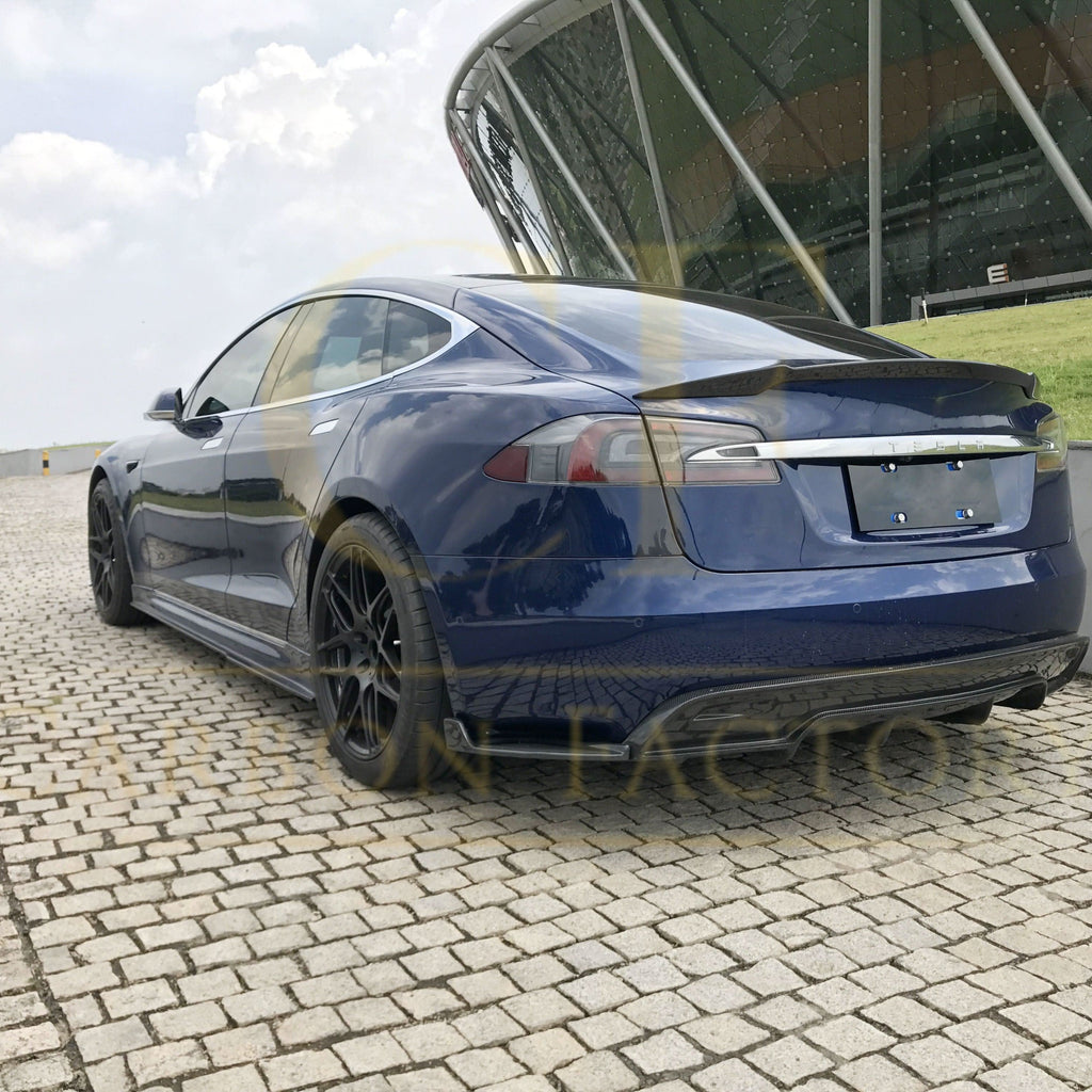 Carbon Fibre Rear Diffuser Extensions for Tesla Model S 70D 16-20