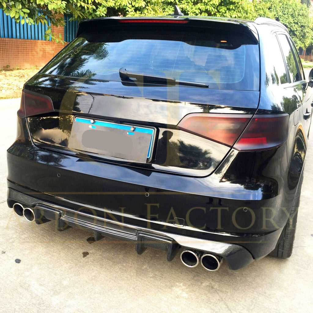 Carbon Fibre Rear Diffuser (Quad Exhaust) for Audi A3 Hatchback S Line & S3 13-15