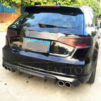 Carbon Fibre Rear Diffuser (Quad Exhaust) for Audi A3 Hatchback S Line & S3 13-15