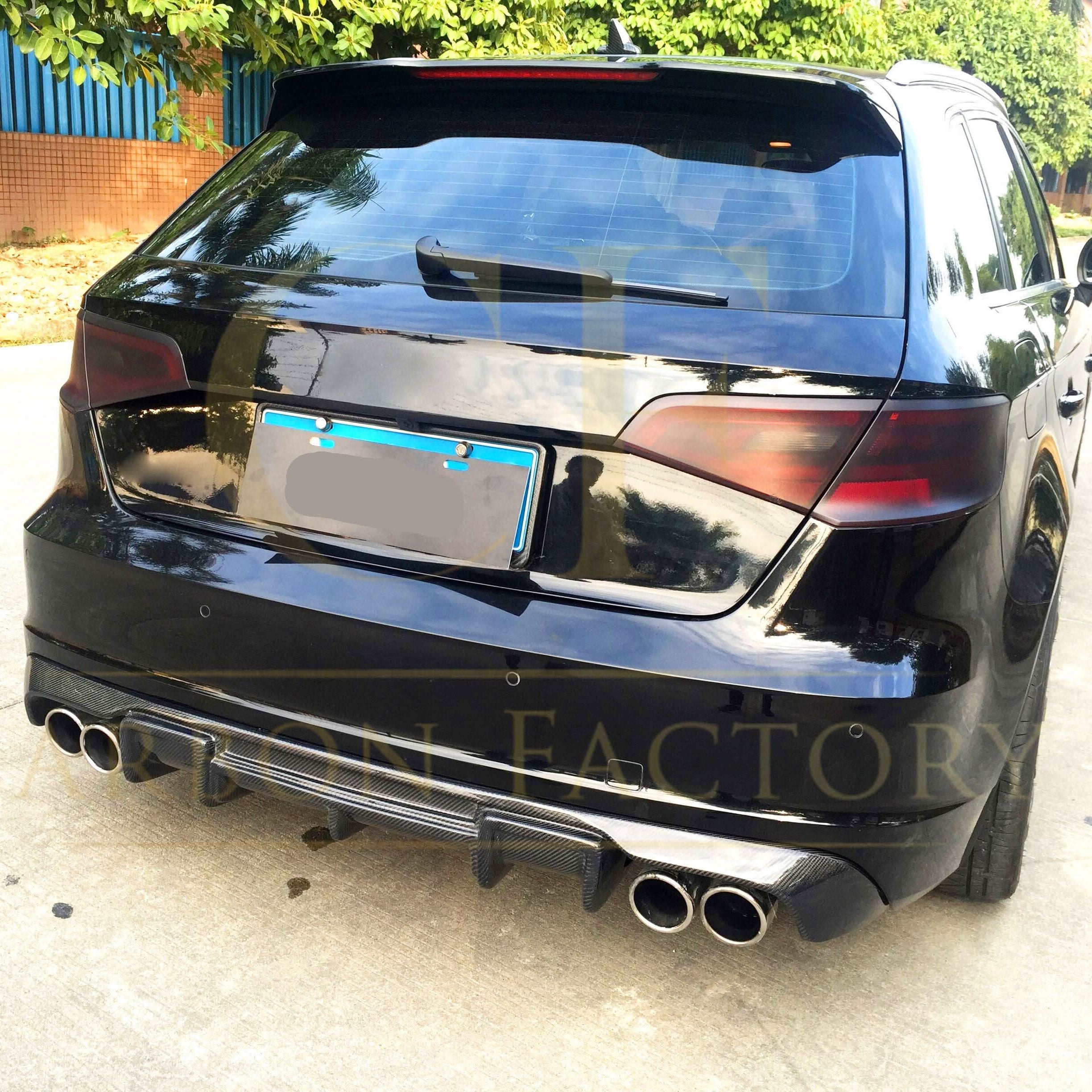 Carbon Fibre Rear Diffuser (Quad Exhaust) for Audi A3 Hatchback S Line & S3 13-15