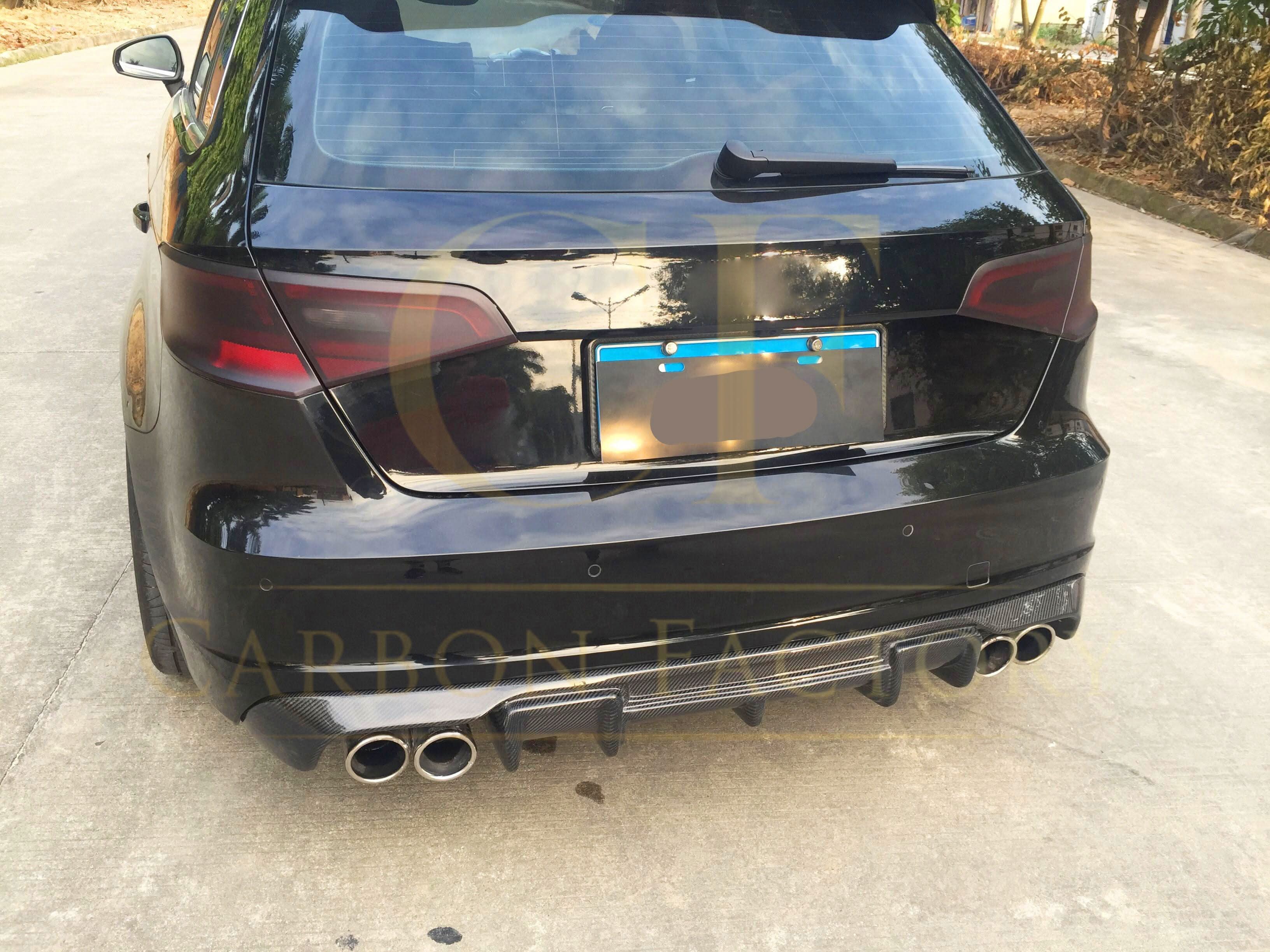 Carbon Fibre Rear Diffuser (Quad Exhaust) for Audi A3 Hatchback S Line & S3 13-15