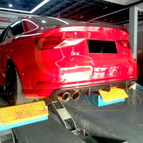 Carbon Fibre Rear Diffuser (Quad Exhaust) for Audi A3 S Line S3 Saloon 13-15