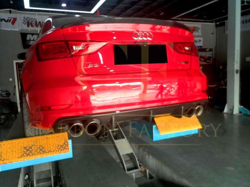 Carbon Fibre Rear Diffuser (Quad Exhaust) for Audi A3 S Line S3 Saloon 13-15