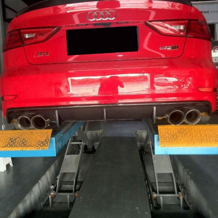 Carbon Fibre Rear Diffuser (Quad Exhaust) for Audi A3 S Line S3 Saloon 13-15