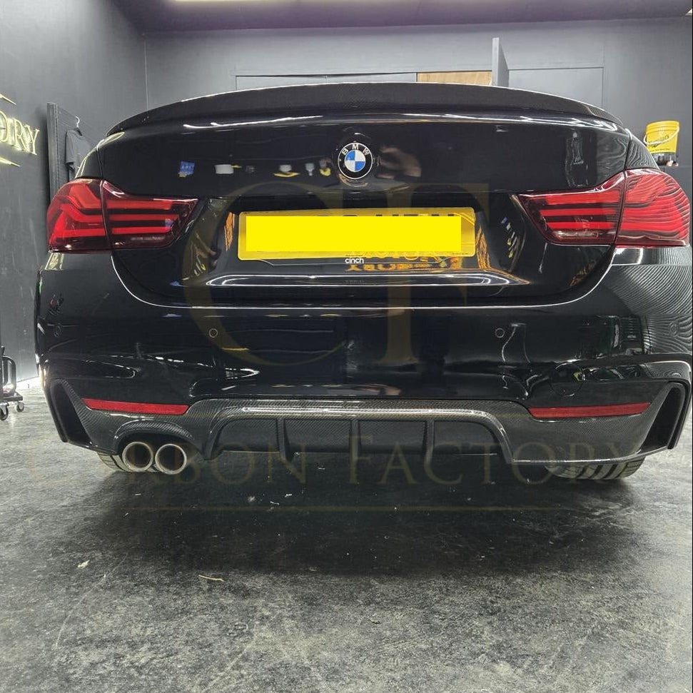 Carbon Fibre Rear Diffuser Twin Exhaust for BMW F32 F33 F36 4 Series 14-20
