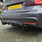 Carbon Fibre Rear Diffuser with LED Light Dual Exhaust for BMW F30 F31 3 Series 12-19