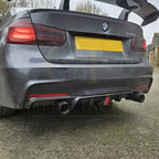 Carbon Fibre Rear Diffuser with LED Light Dual Exhaust for BMW F30 F31 3 Series 12-19