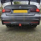 Carbon Fibre Rear Diffuser with LED Light Dual Exhaust for BMW F30 F31 3 Series 12-19