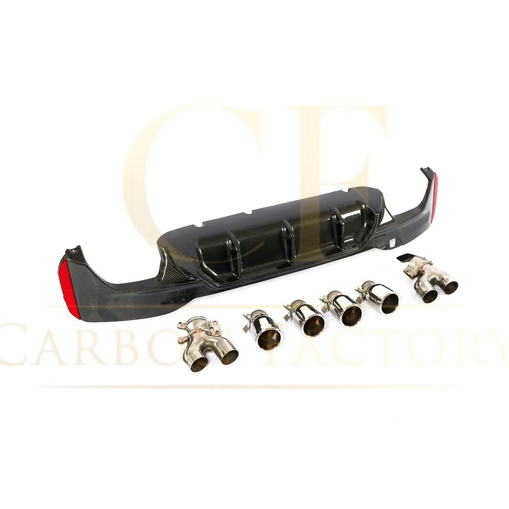 Carbon Fibre Rear Diffuser with Quad Exhaust Pipe for BMW G30 G31 5 Series M Sport 17-23
