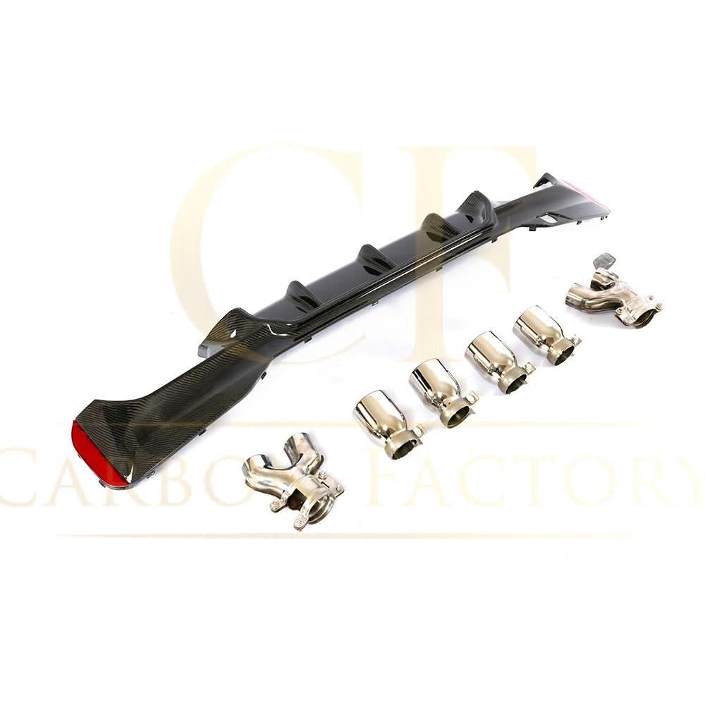Carbon Fibre Rear Diffuser with Quad Exhaust Pipe for BMW G30 G31 5 Series M Sport 17-23
