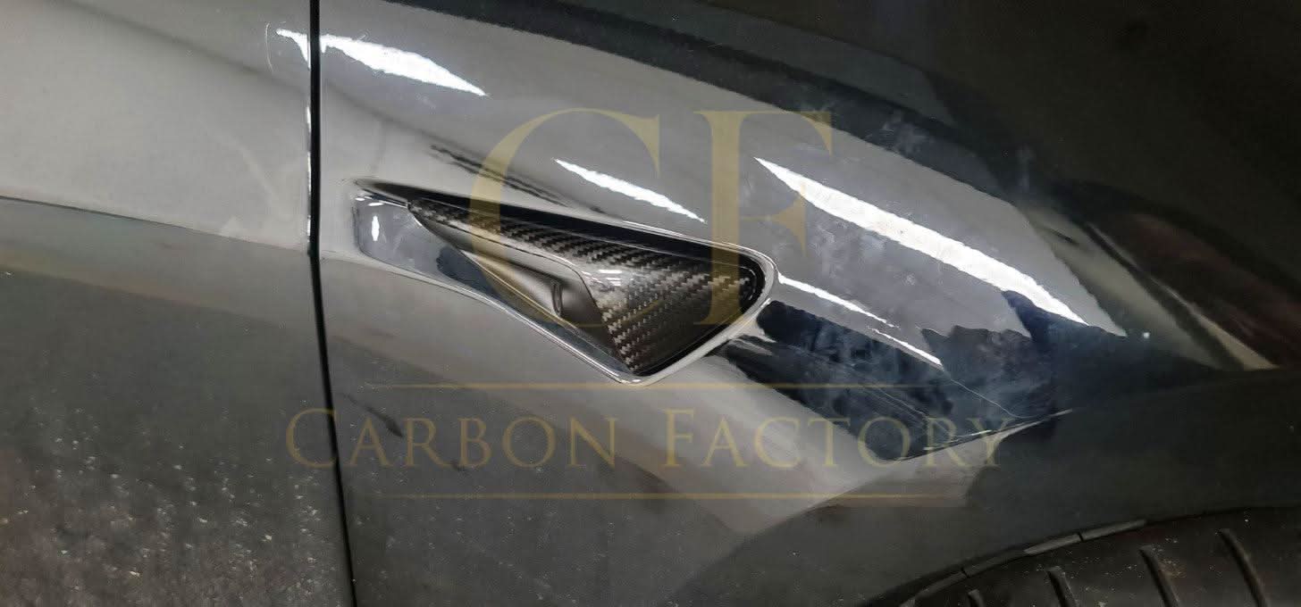 Carbon Fibre Side Fender Trims for Tesla Model 3 16-23