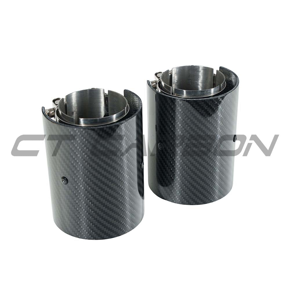 BMW F20/F21/F22/F23/F30/F31/F32/F33 CARBON EXHAUST TIPS - CHROME (SET OF 2)