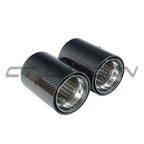 BMW F20/F21/F22/F23/F30/F31/F32/F33 CARBON EXHAUST TIPS - CHROME (SET OF 2)