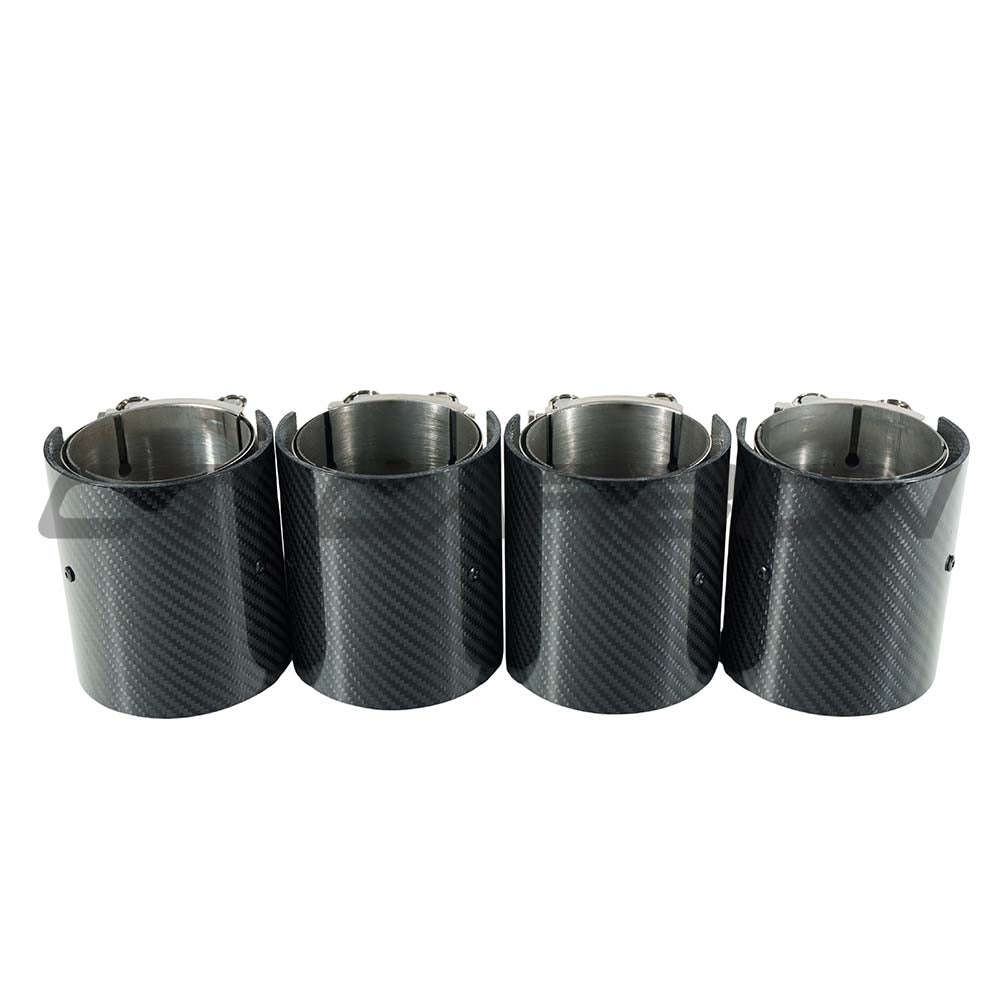 BMW M2, M3, M4 G87/G80/G81/G82/G83 CARBON EXHAUST TIPS - CHROME STRAIGHT CUT (SET OF 4)