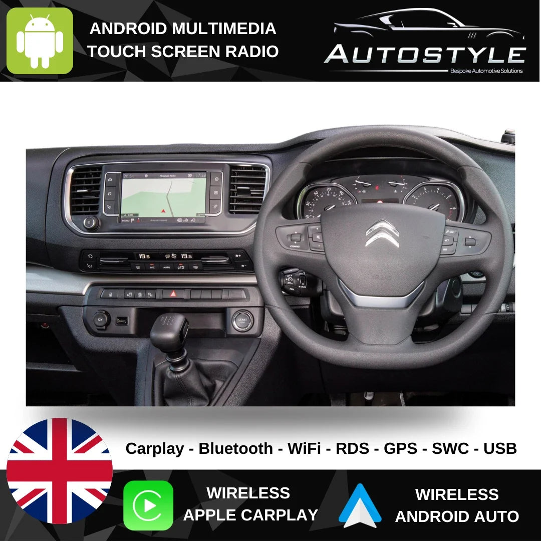 Citroen Jumpy Peugeot Expert Toyota Proace Apple Carplay / Android Auto 9" Stereo Upgrade 2016-24