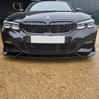 Competition Style Gloss Black Front Splitter for BMW 3 Series G20 G21 Pre-LCI 19-22
