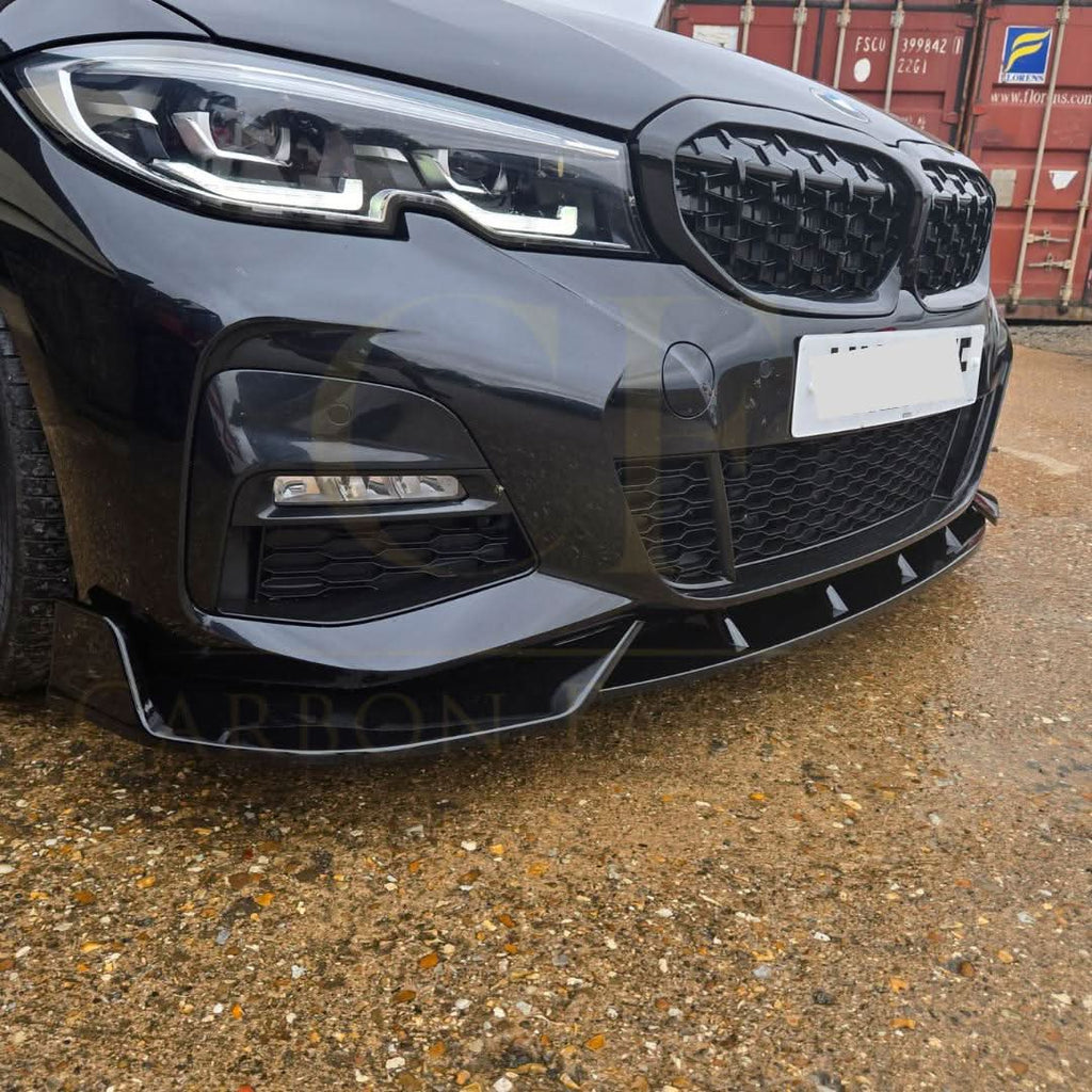Competition Style Gloss Black Front Splitter for BMW 3 Series G20 G21 Pre-LCI 19-22