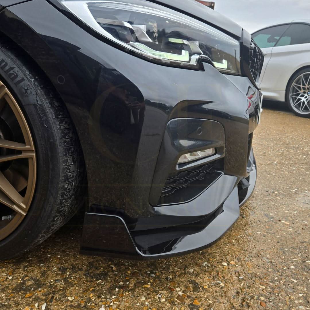 Competition Style Gloss Black Front Splitter for BMW 3 Series G20 G21 Pre-LCI 19-22