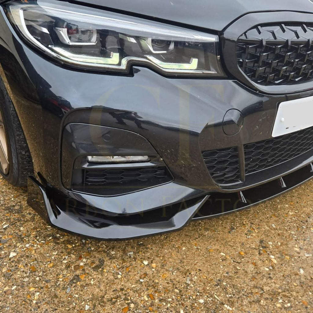 Competition Style Gloss Black Front Splitter for BMW 3 Series G20 G21 Pre-LCI 19-22