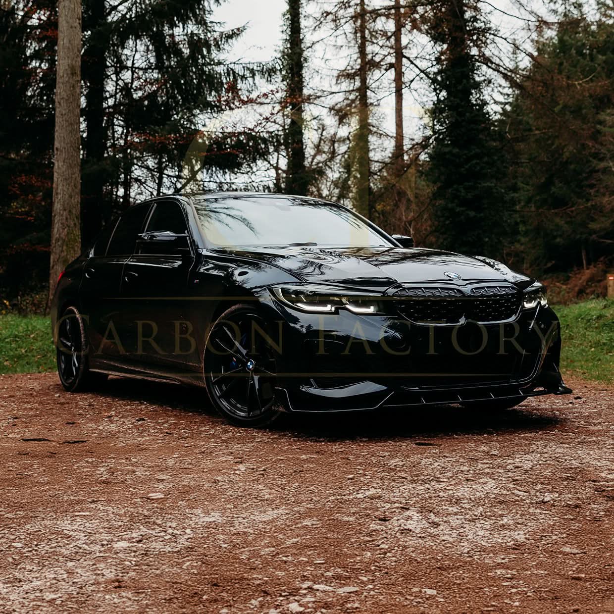 Competition Style Gloss Black Front Splitter for BMW 3 Series G20 G21 Pre-LCI 19-22