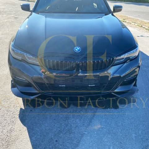 Competition Style Gloss Black Front Splitter for BMW 3 Series G20 G21 Pre-LCI 19-22