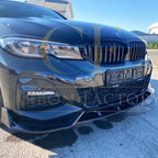 Competition Style Gloss Black Front Splitter for BMW 3 Series G20 G21 Pre-LCI 19-22