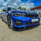 Competition Style Gloss Black Front Splitter for BMW 3 Series G20 G21 Pre-LCI 19-22