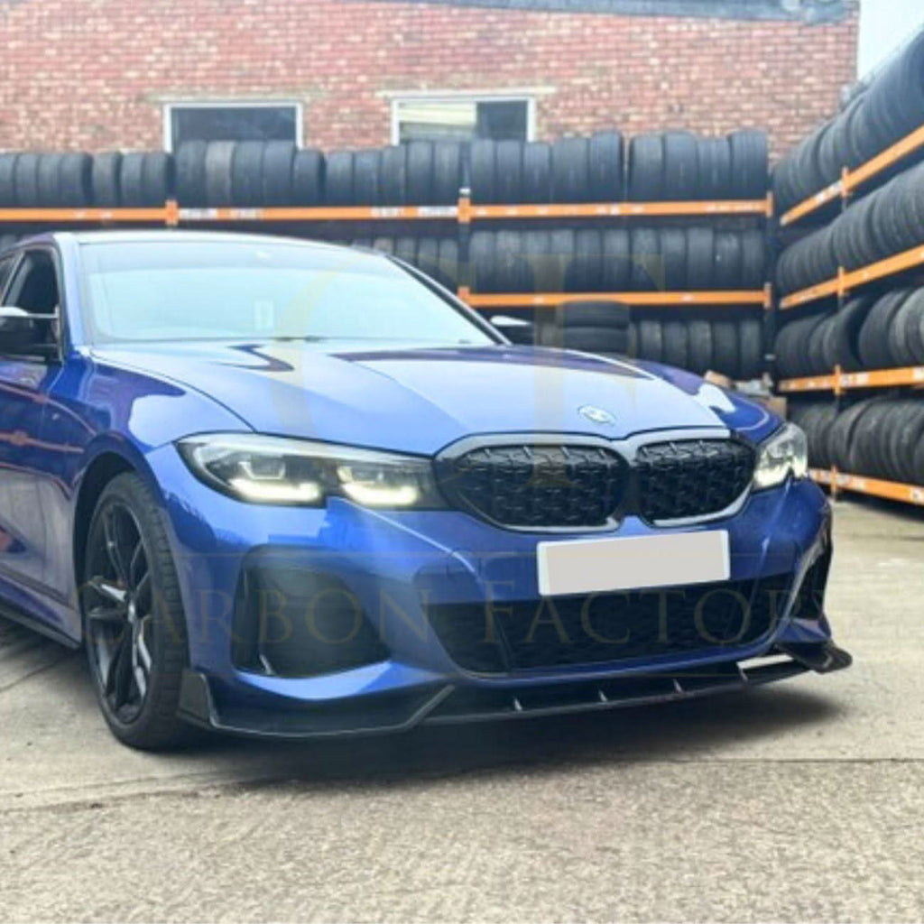Competition Style Gloss Black Front Splitter for BMW 3 Series G20 G21 Pre-LCI 19-22