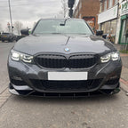 Competition Style Gloss Black Front Splitter for BMW 3 Series G20 G21 Pre-LCI 19-22