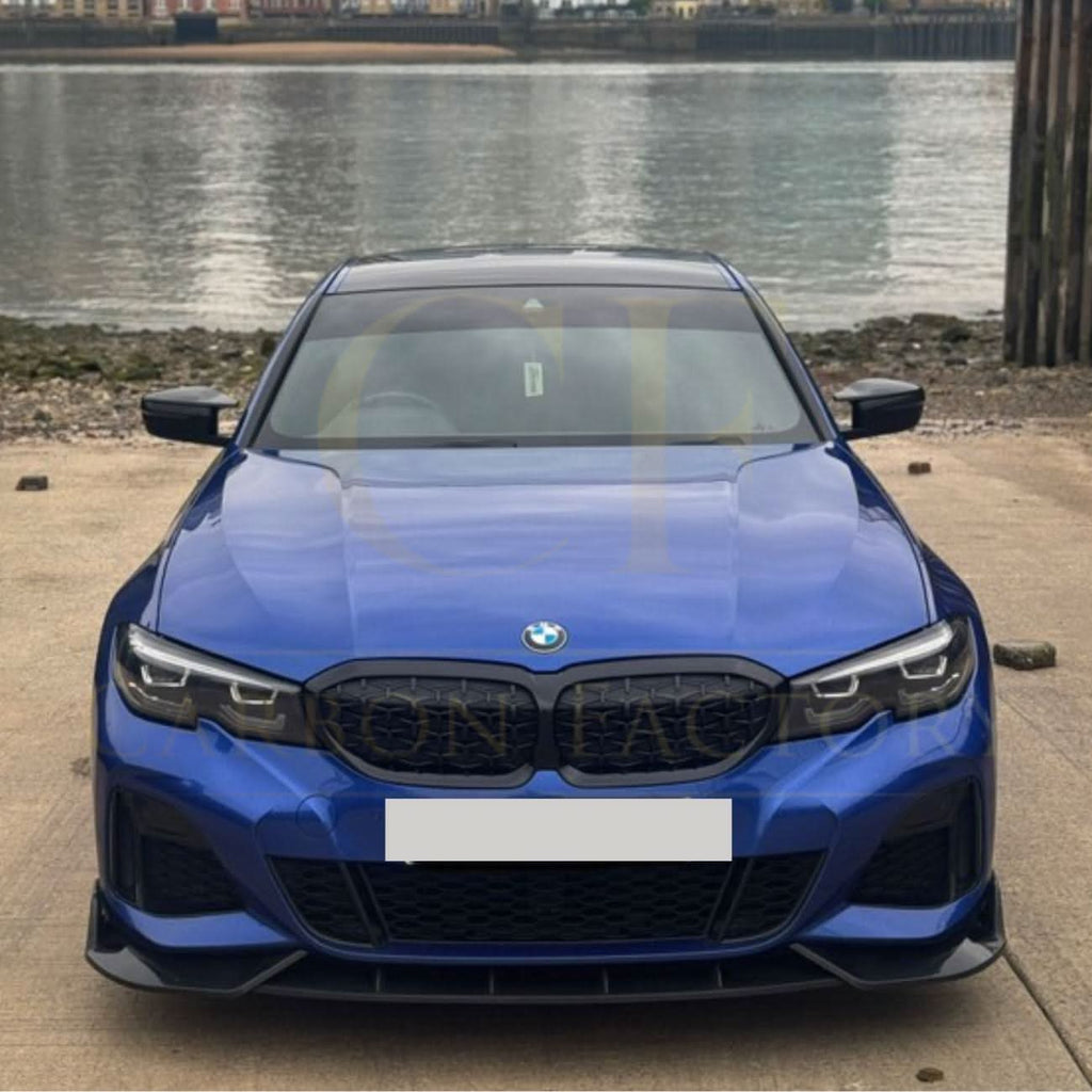 Competition Style Gloss Black Front Splitter for BMW 3 Series G20 G21 Pre-LCI 19-22