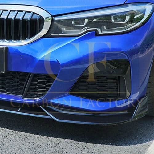 Competition Style Gloss Black Front Splitter for BMW 3 Series G20 G21 Pre-LCI 19-22
