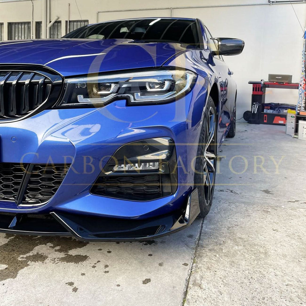 Competition Style Gloss Black Front Splitter for BMW 3 Series G20 G21 Pre-LCI 19-22