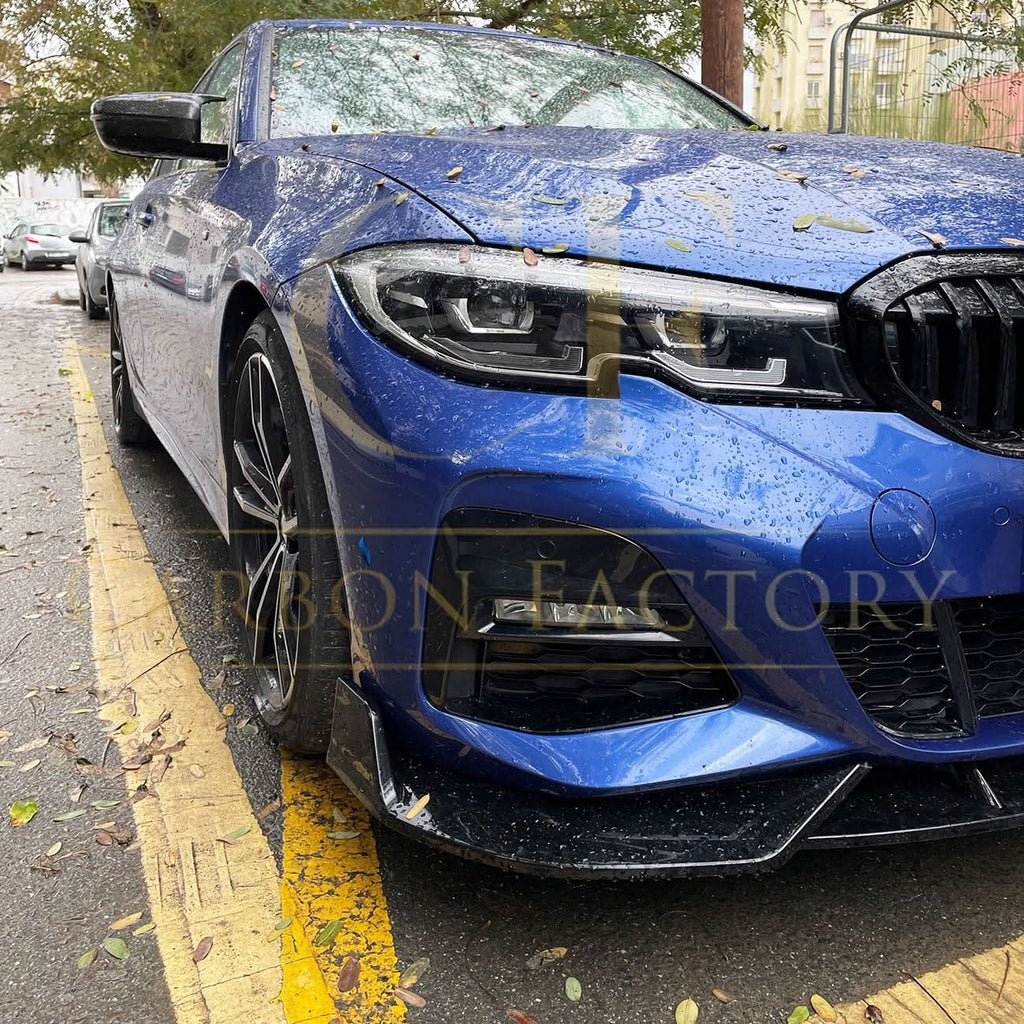 Competition Style Gloss Black Front Splitter for BMW 3 Series G20 G21 Pre-LCI 19-22