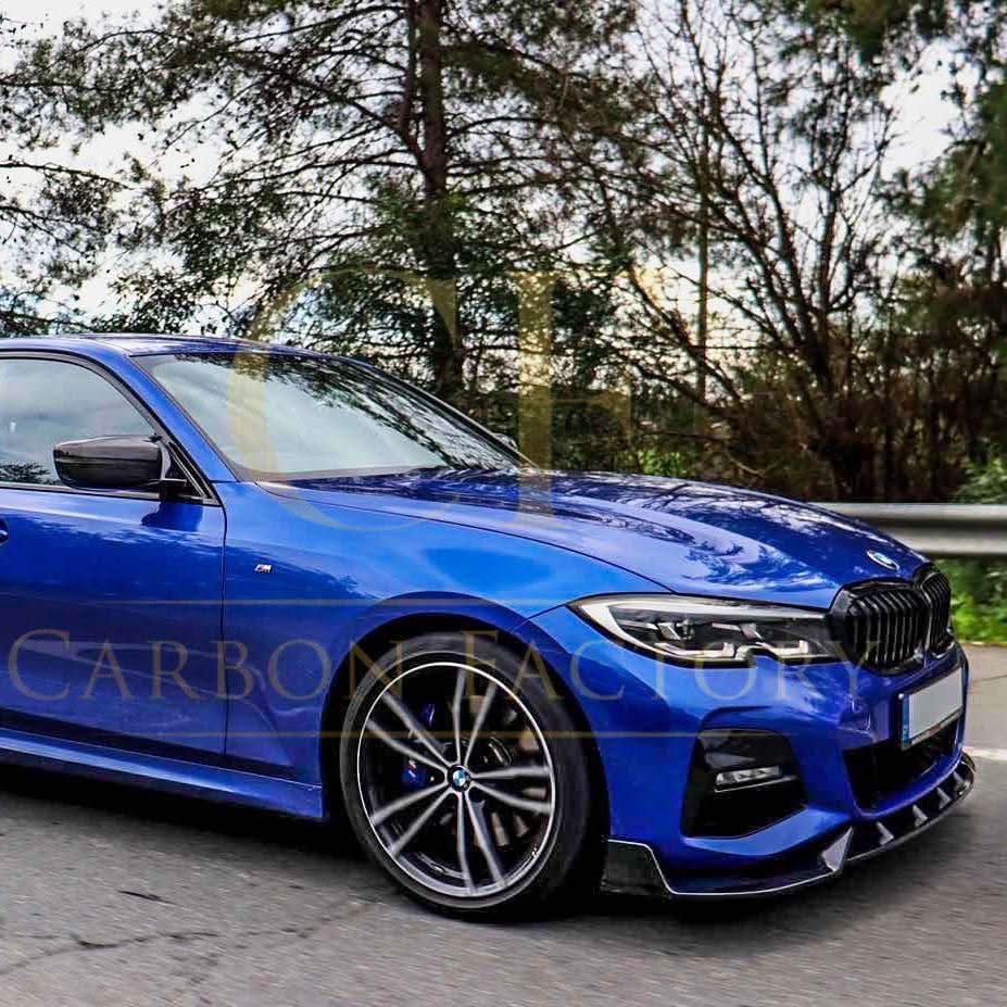 Competition Style Gloss Black Front Splitter for BMW 3 Series G20 G21 Pre-LCI 19-22