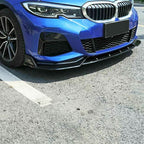 Competition Style Gloss Black Front Splitter for BMW 3 Series G20 G21 Pre-LCI 19-22