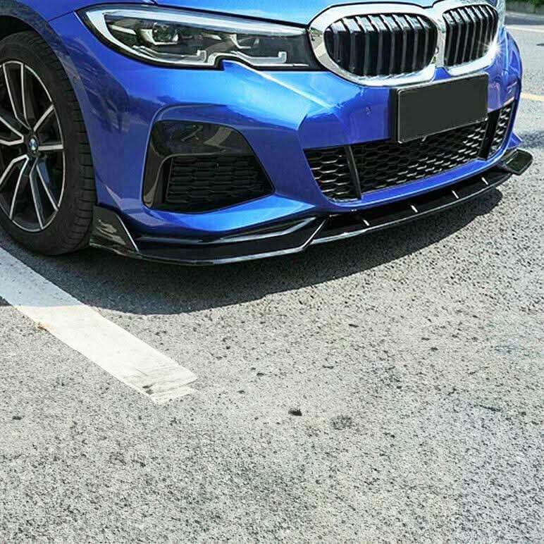 Competition Style Gloss Black Front Splitter for BMW 3 Series G20 G21 Pre-LCI 19-22